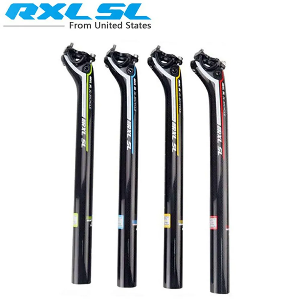 

RXL SL Blue Carbon Bicycle Seat Post 250-400mm Seatpost Carbon Fibre 27.2 Offset Road Bicycle Red 3K Glossy Carbon Seatpost MTB