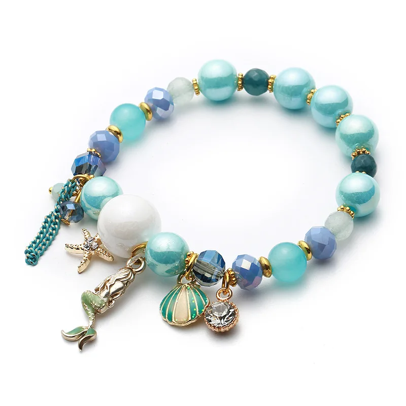 

Mermaid Beads Bracelet Little Mermaid Party Decor Birthday Decoration Girl Mermaid Birthday Party Gift Birthday Decor for Kids,Q