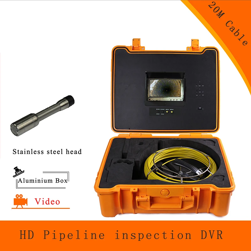 1 set 20M Cable Pipeline Sewer Inspection Camera With DVR Function Endoscope CMOS Lens Waterproof