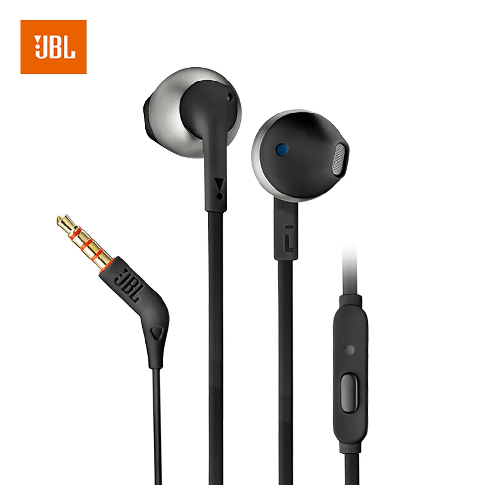 Original JBL Earphone T205 3 5mm Wired Earphone Stereo Music Earbuds Smart Phone Gaming Ear Phones Hands free with Mic