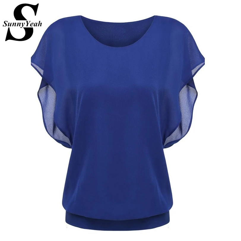 

blusas femininas 2019 New Women Summer Chiffon Blouse Female Elegant Casual Ladies Shirts Blouses Tops Plus Size Clothing XXXL