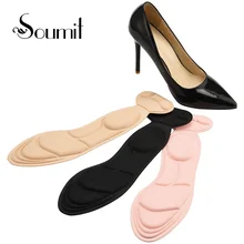 Soumit 5D мягкие губчатые стельки, ортопедические стельки для обуви, накладка на пятку, Защитная Самоклеющаяся вставка, высокий каблук, нескользящая внутренняя подошва для женщин