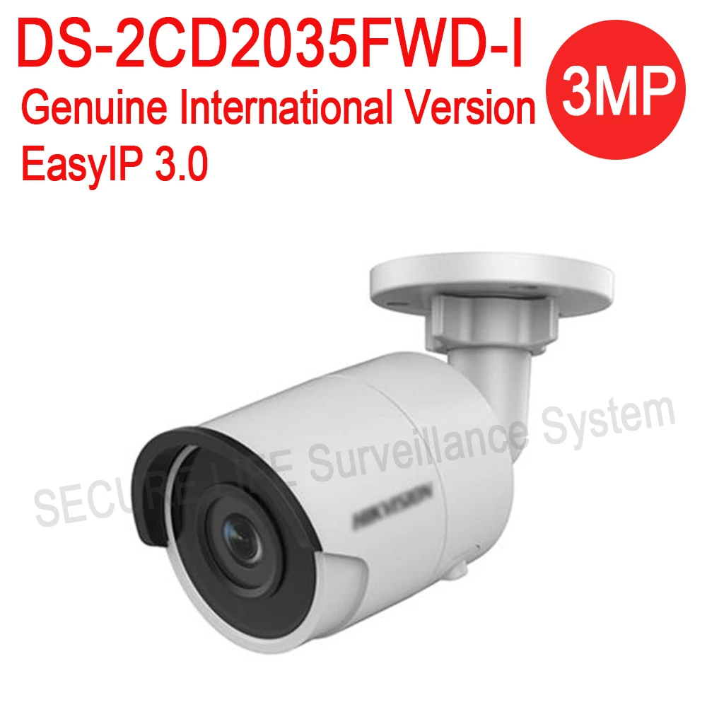 Free shipping English version DS-2CD2035FWD-I 3MP Ultra-Low Light Network mini Bullet IP CCTV security Camera POE SD card H.265+