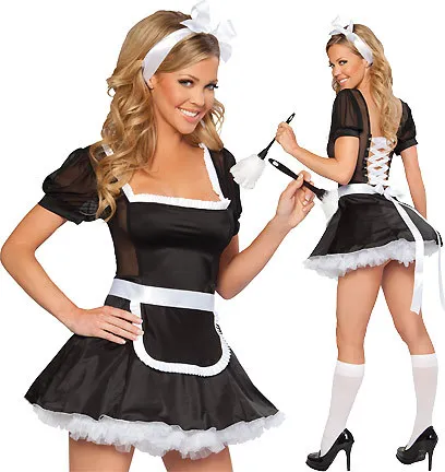 

French Maid Outfit - Adult Sexy French Maid Costumes Midnight Maid Cosplay Costume Lingerie for Women