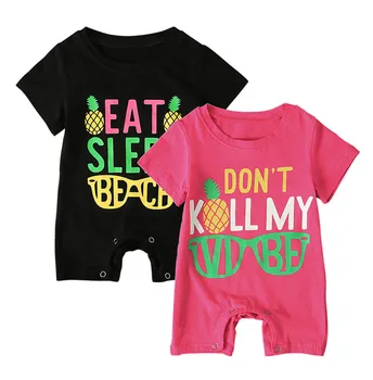 

Newborn Baby Girl Boys Romper Clothes Infant Toddler Cartoon Letter Romper Suit Outfits Top Wholesale одежда для пупсов боди
