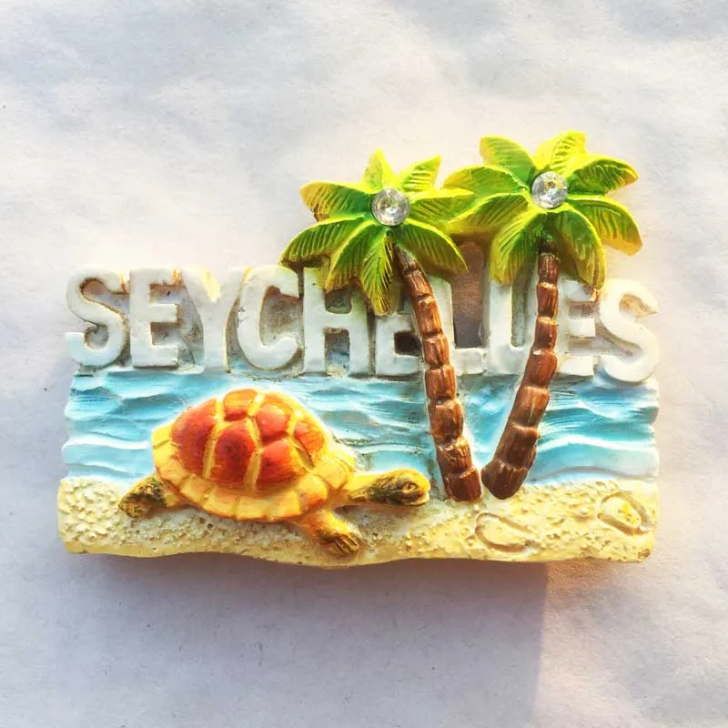 Сейшелский мир Природное достояние тропическая Пальмовая роща трехмерный Пейзаж Туристический сувенир магнитная наклейка магнит на холодильник