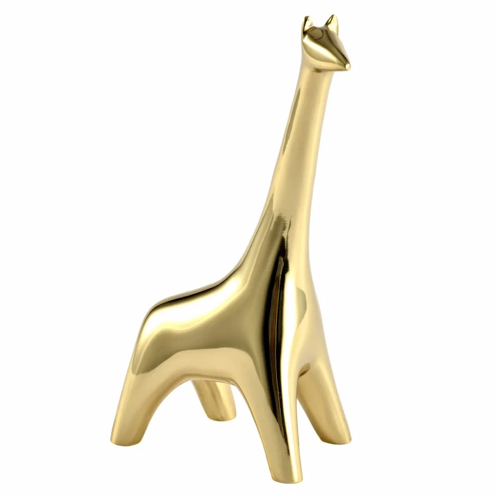 Goedkoop Messing Collectible Beeldje Standbeeld Giraffe Gift Home Decor Tafelblad Decoratie Accent Middelpunt 8.2 \