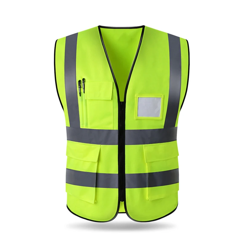 

Reflective Vest High Visibility Fluorescent Clothing Multi pockets Safety Clothes For Outdoor Working Running Cycling Sport