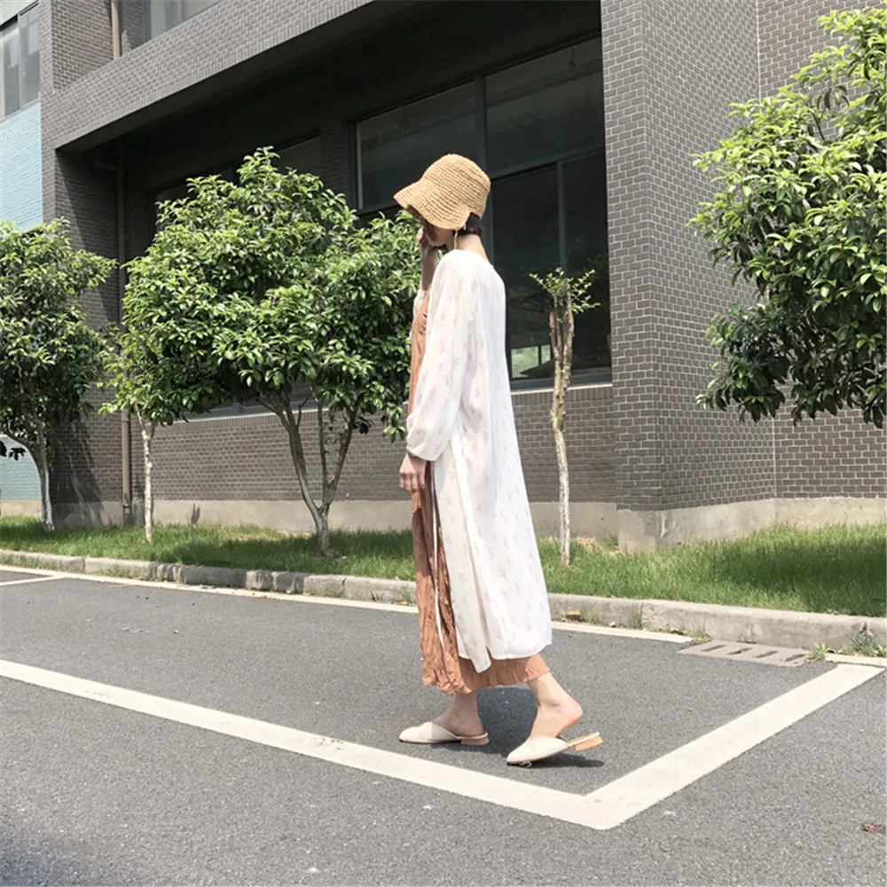  Vacation Beach Women Long Blouses Sexy Mesh Longline Kimono Sunproof Long Sleeve Beach Clothing 2018 Fashion Open Front Kimono (12)
