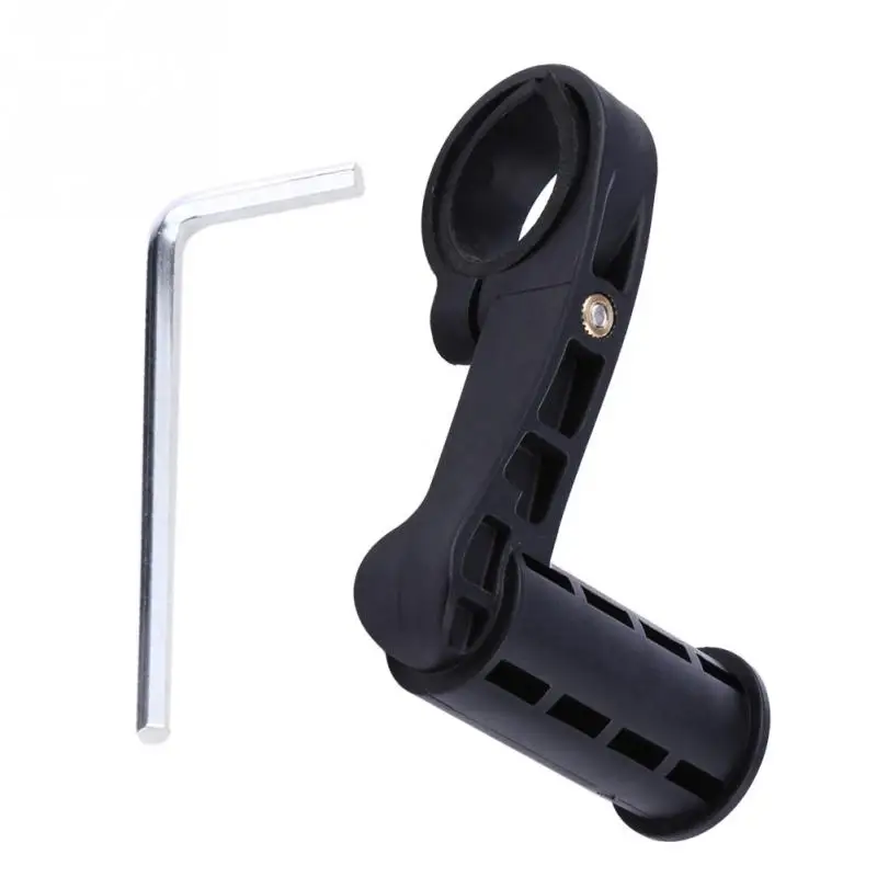 Велосипедный держатель для велосипедного фонаря Ручка Бар передний светильник удлинитель кронштейн двойная трубка аксессуары для велоспорта - Цвет: Black