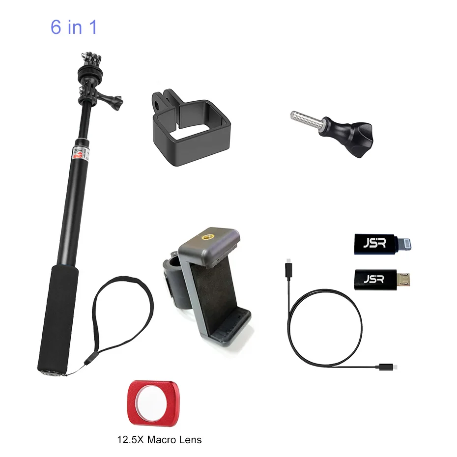 Для Osmo Pocket 12.5X макро крупным планом объектив+ кронштейн адаптер крепление палка для селфи Набор для DJI Osmo Карманный карданный аксессуар