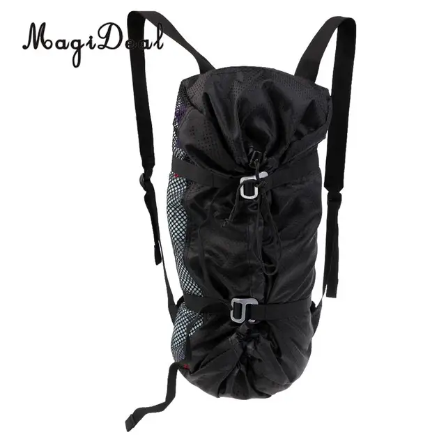Magideal Folding Rock Climbing Rope Bag Backpack With Ground Sheet Magideal Folding Rock Climbing Rope Bag Backpack With Ground Sheet Straps Black For Camping Travell