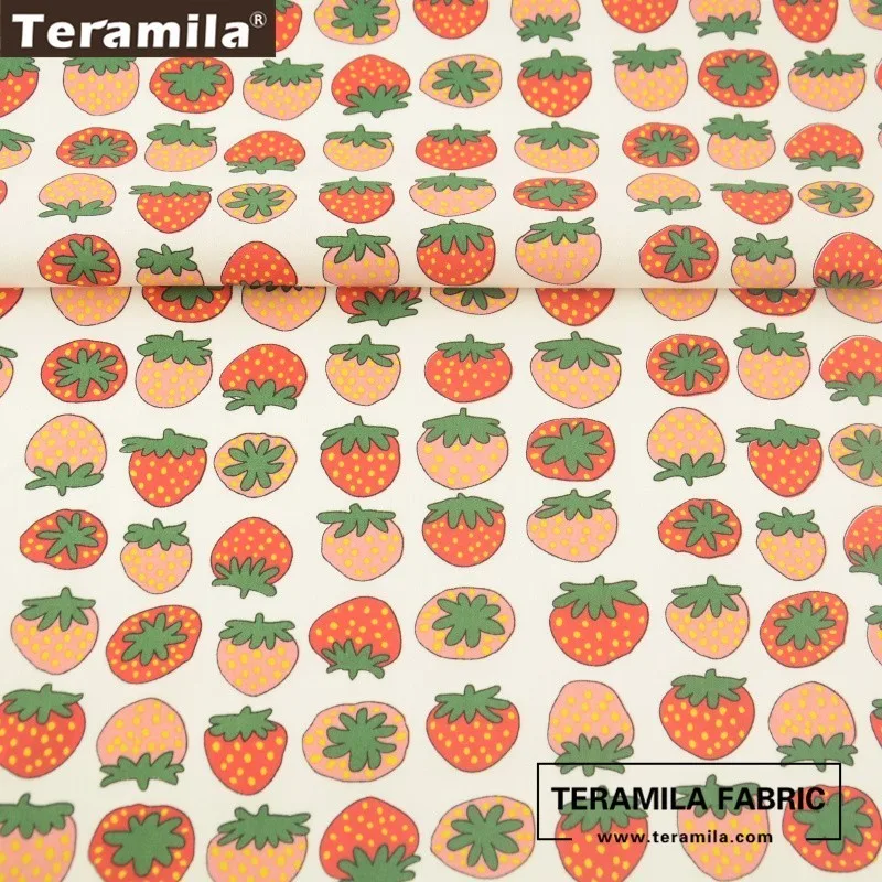 Teramila ткань с принтом клубники дизайн 100% хлопок саржевого материала простыня для