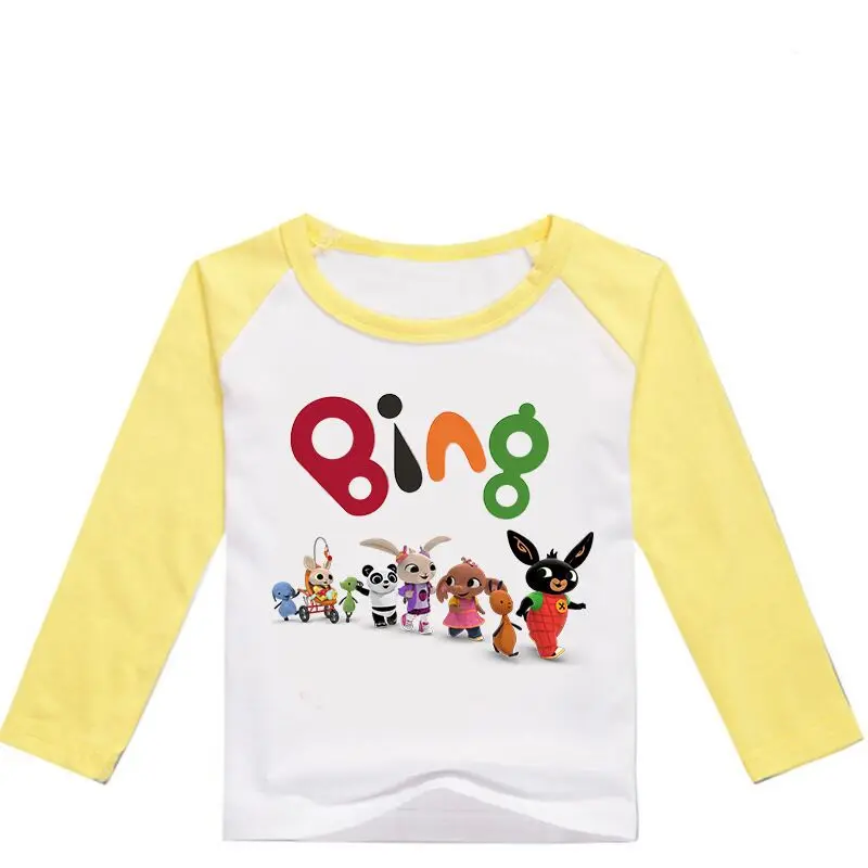 Розничная, Garcon GB Rabbit Bing футболка с кроликом, футболка для мальчиков, топы для маленьких девочек, футболка, Fille, подростковая одежда для мальчиков, одежда футболка