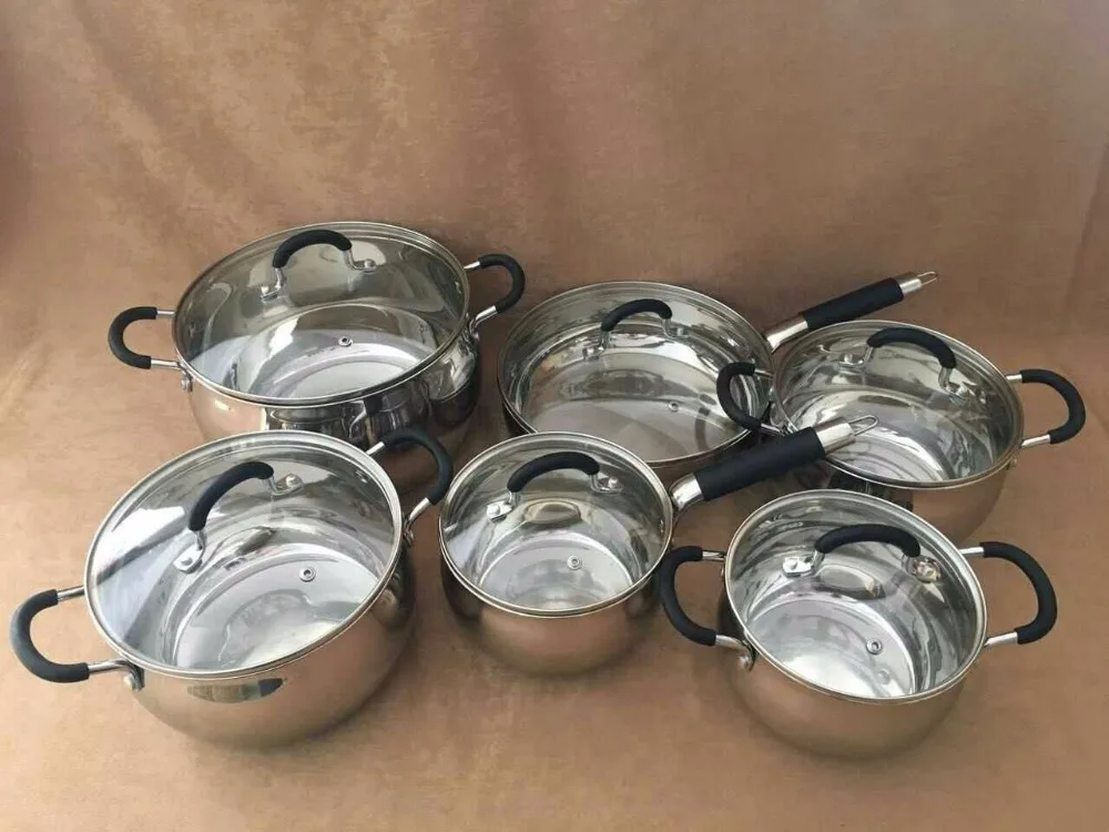 COOKWARE SET utensils casseroles inox stainless steel cooking pot 12pcs cookware pots and pans