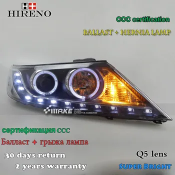 

Hireno Headlamp for 2010-2012 KIA Sorento Headlight Assembly LED DRL Angel Lens Double Beam HID Xenon 2pcs