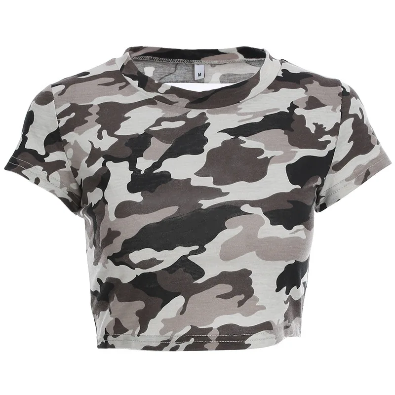 Спортивная футболка SALSPOR Женская камуфляжная с вырезами на спине для занятий