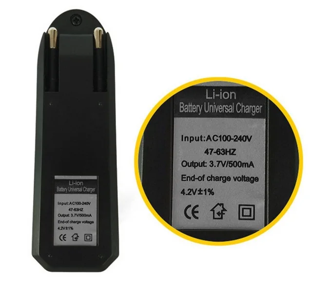 EU Socket Universal Charger For 3.7V 18650 26650 16340 14500 Li-ion Rechargeable Battery Single Slot Automatic Charger battery charger battery charger adapter