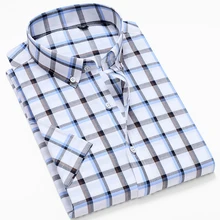 Новые Летние повседневные мужские рубашки с короткими рукавами из чистого хлопка, брендовые дышащие мужские рубашки для отдыха с воротником на пуговицах