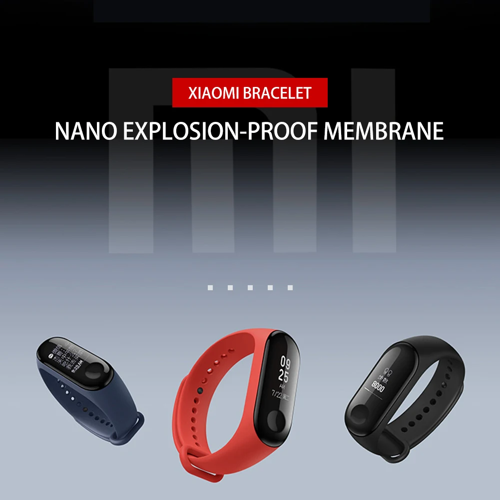 1, 2, 3, 4, 5 шт. Защитная пленка для экрана Xiaomi Band 2, 3, защитная пленка на весь экран из гидрогеля, закаленная пленка для взрывопроницаемости