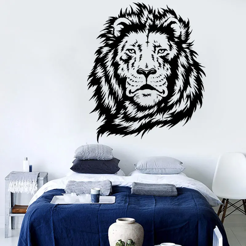 أفريقيا الأسد الحائط الشارات للبيئة للإزالة الفينيل كيد غرفة ديكور التلفزيون و أريكة خلفية ملصقات للمنزل والمكتب