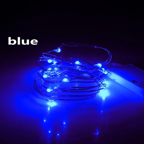 Китайские фонарики, веревка CR2032 на батарейках Открытый водонепроницаемый 10 20 светодиодный медный провод для внутреннего праздника световая полоса - Испускаемый цвет: Blue