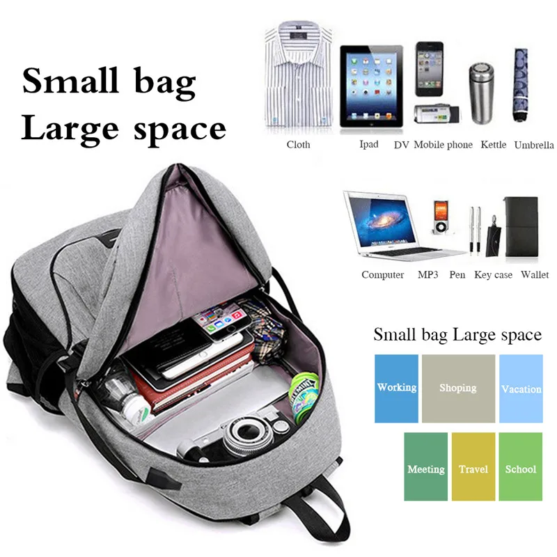 Litthing, новинка, мужской деловой рюкзак для ноутбука с usb зарядным портом, дорожная сумка с защитой от кражи, 15,6 дюймов, для компьютера, ноутбука, мужская сумка