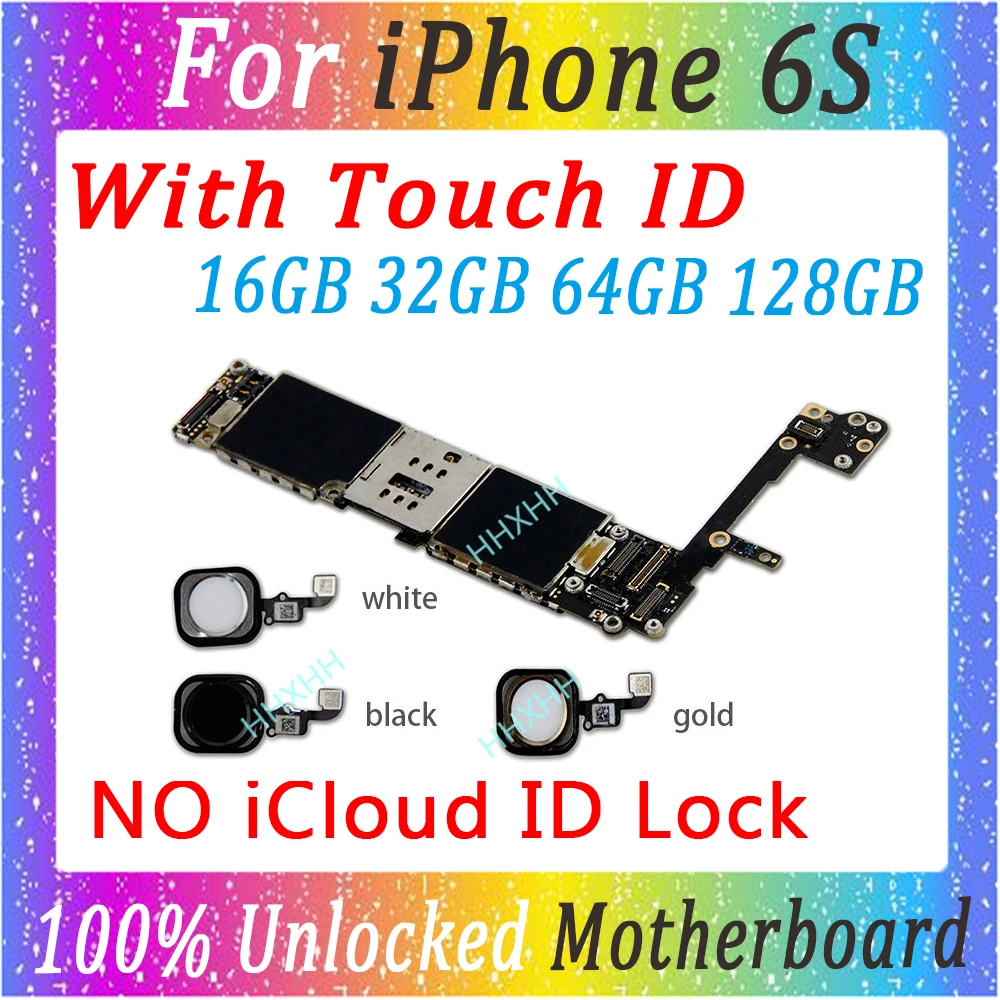 Оригинальная материнская плата для iPhone 6S 4 7 дюймов с сенсорным ID 128 ГБ 64 32 16