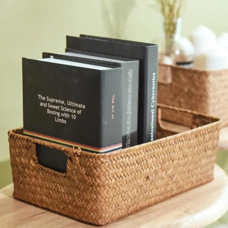 

Vintage Bamboo Storage Basket Box Organizer Multi-functionaltable Jewelry Cosmetic Storage Box Underwear Desktop Organizador A30
