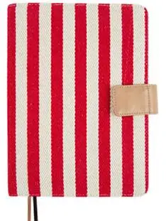 

Navy And Red Lined Design Cloth Cover For A5 Fitted Journal Book Hobonichi Style 1 Piece