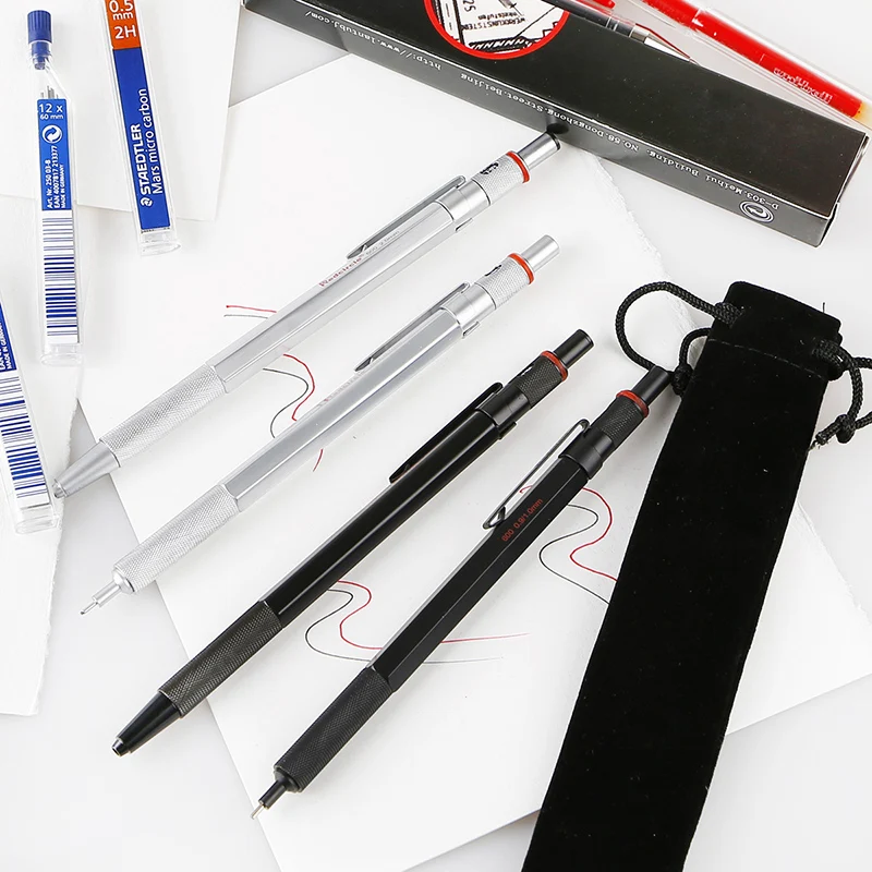 

RedCircle Metal Pencil 0.5 0.7 0.9 20MM Drafting Mechanical Automatic Pencil Metal Pencil For Drawing Comic Stationery Supplies