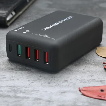 

30W Quick Charge 3.0 4 Port USB+1 type-C Charger for SANSUNG for iphone for Android for tablet PC Fast Smart 3.0 Charger