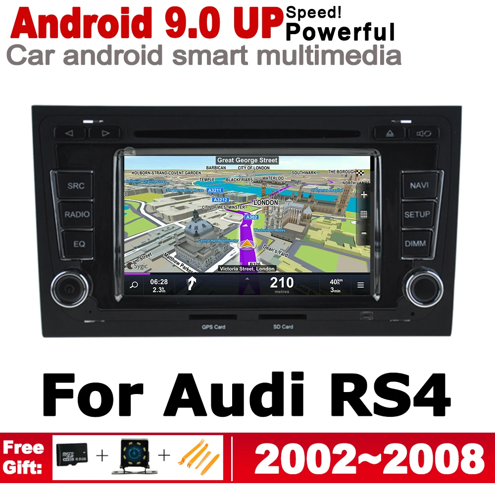 Flash Deal Android 2 DIN Car DVD GPS For Audi A4 RS4 8E 2002 2003 2004 2005 2006 2007 2008 MMI Navigation Multimedia Player WiFi System 0