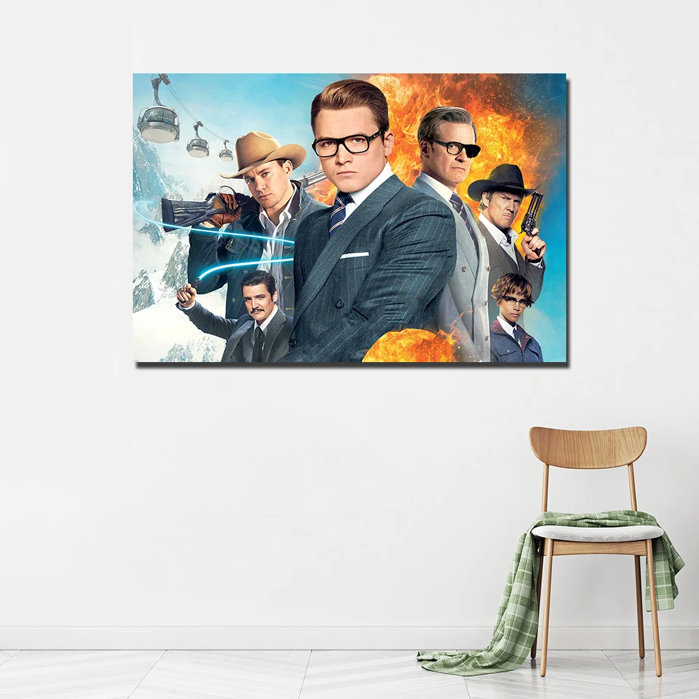 Kingsman золотой круг постер печать на холсте без рамы картины настенные
