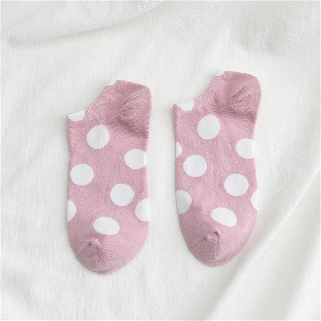1Pair Unisex Comfortable Stripe Cotton Socks Spring And Summer Polka Dot Wave College Wind Socks Breathable Wild Boat Socks Z412