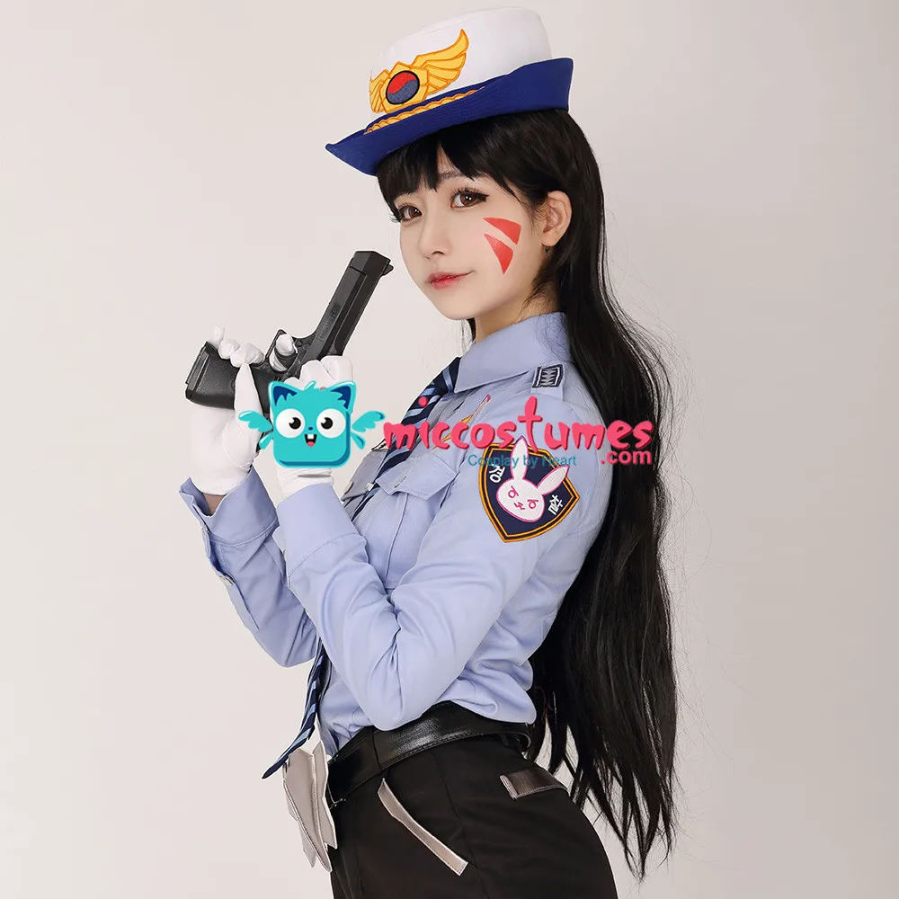

D.Va Hana Song Police Uniform Officer Cosplay Costume Women Uniform Police