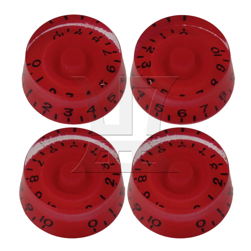 

Yibuy Red Speed Type Control Knob for Electric Guitar Pack of 4