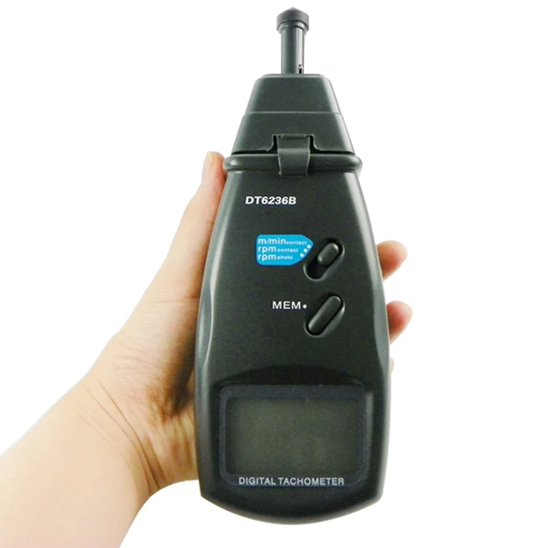 

3in1 Digital Tachometer Portable Laser Contact Photo Tach 99999 RPM Contact Tach Speedometer Surface Speed Meter Data Storage