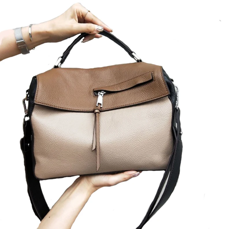  Fashion Genuine Leather Women bag women's handbag lady's Stitched messenger bag luxury Designer cro