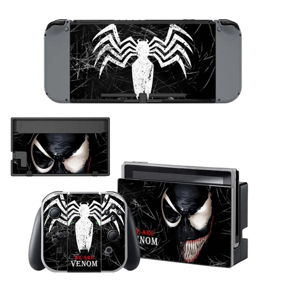 YSNS1038 Наклейки Venom, Набор Сменные наклейки для Ns switch консоли и Dock& Joy-Con контроллера, виниловая кожа - Цвет: YSNS1038