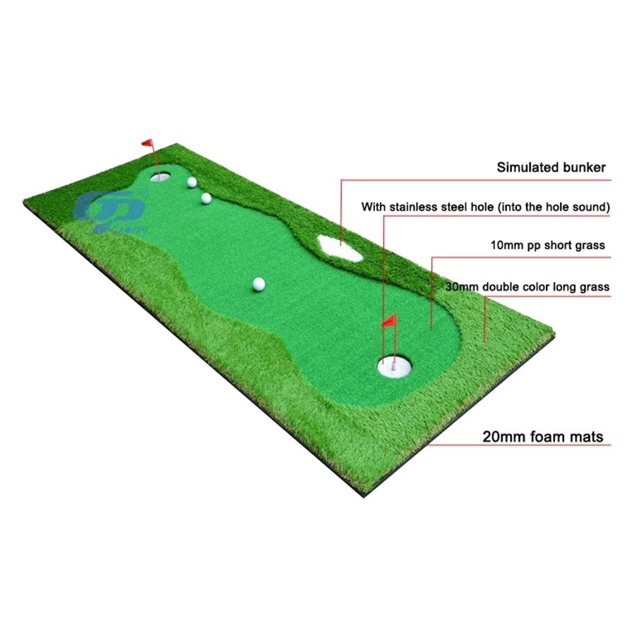 

Golf Putting Green System Professional Practice Green Long Challenging Indoor/Outdoor Golf Simulator Training Mat Aid Equipment