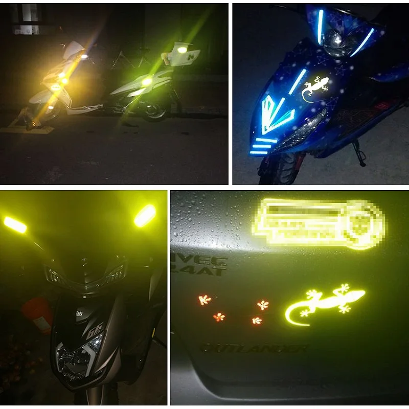 

2PCs Car Diamond level Reflective Sticker Gecko Night Warning Conspicuity Sticker Funny Animal Decal Sticker Car Styling