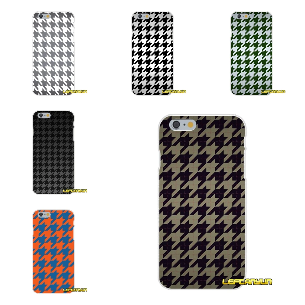 

Houndstooth Pattern Soft Silicone phone Case For iPhone X 4 4S 5 5S 5C SE 6 6S 7 8 Plus