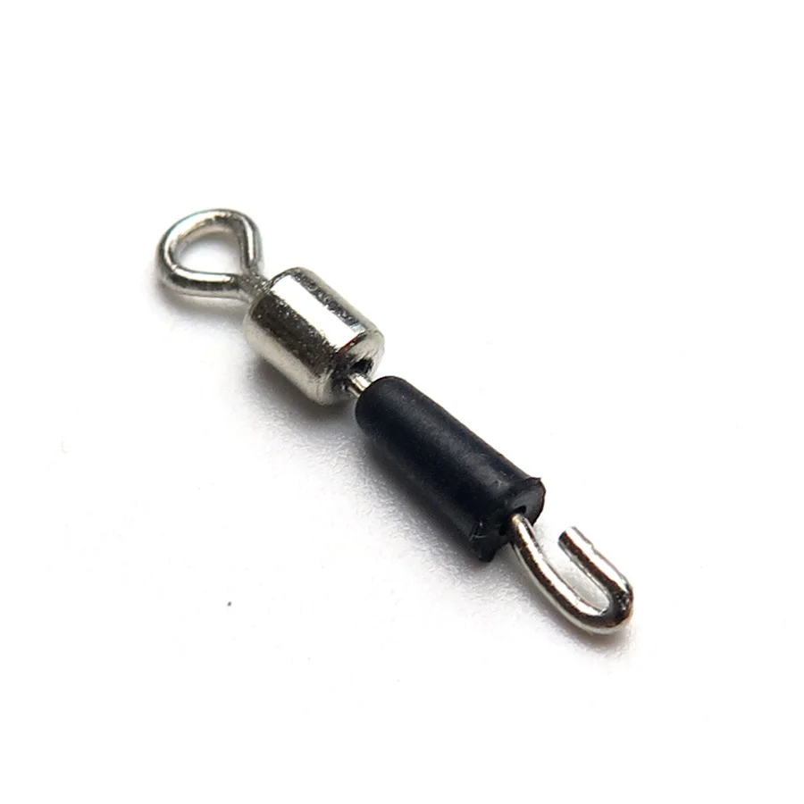 50pcs/pack rolling swivel Tippet line connector fishing swivels snap