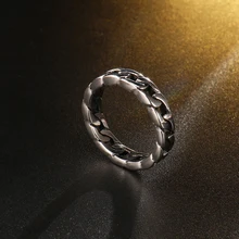 Кубинское кольцо-цепочка золотого цвета из нержавеющей стали, обручальные кольца для мужчин, хип-хоп ювелирные изделия, американский размер 8-12, Прямая поставка