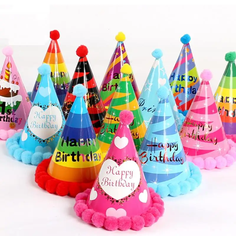 Children Birthday Party Hat Decorated Headdress Day Celebration