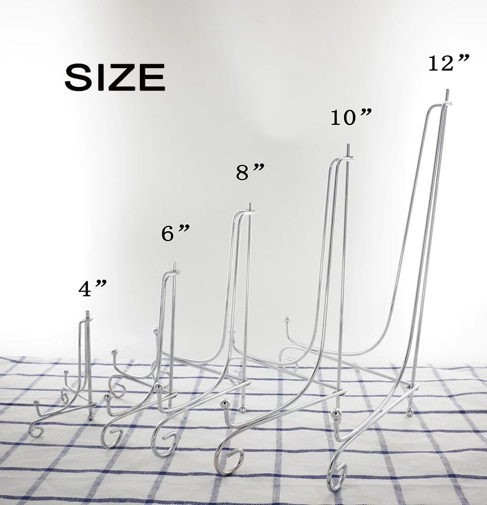 Железная подставка для тарелок, серебристый Железный мольберт для дисплея, держатель для фотографий, дисплей s рамки для картин, кулинарные книги, декоративные тарелки