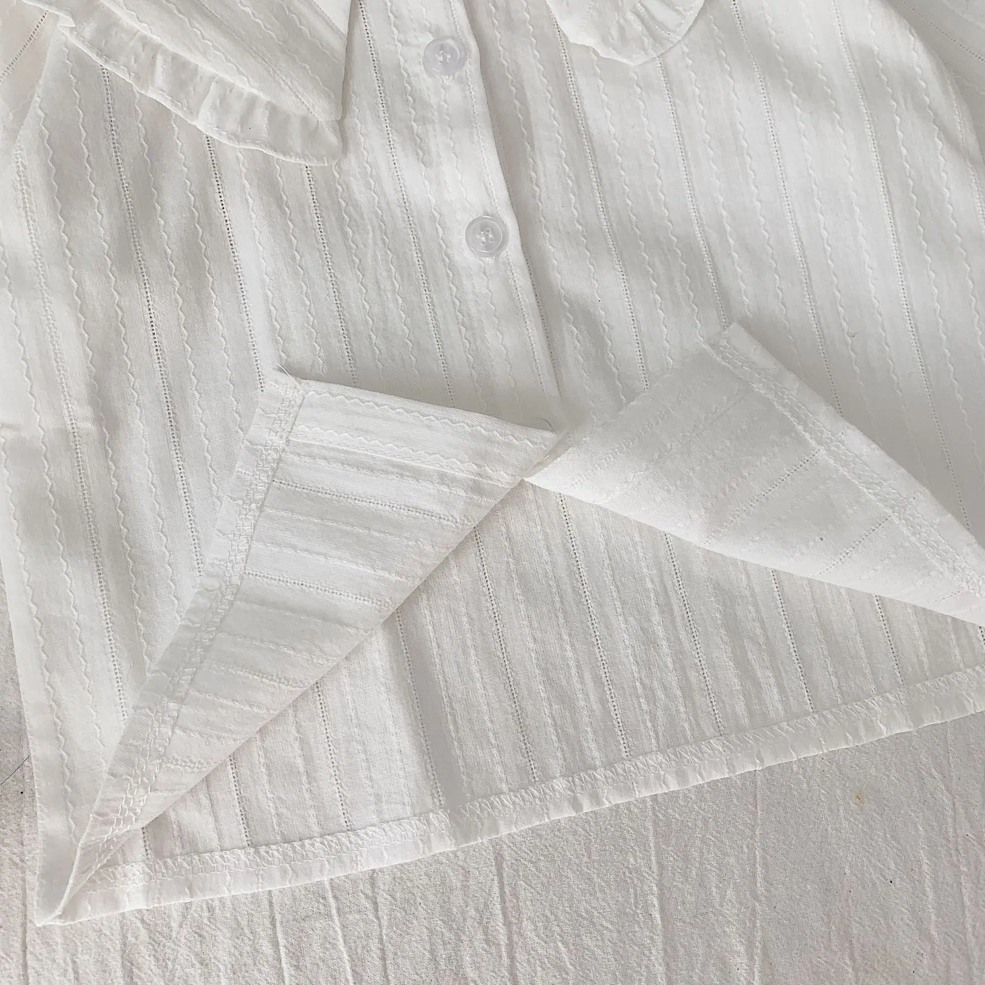 Весенне-осенние милые хлопковые белые рубашки с отложным воротником для девочек повседневная одежда для малышей универсальные топы для детей