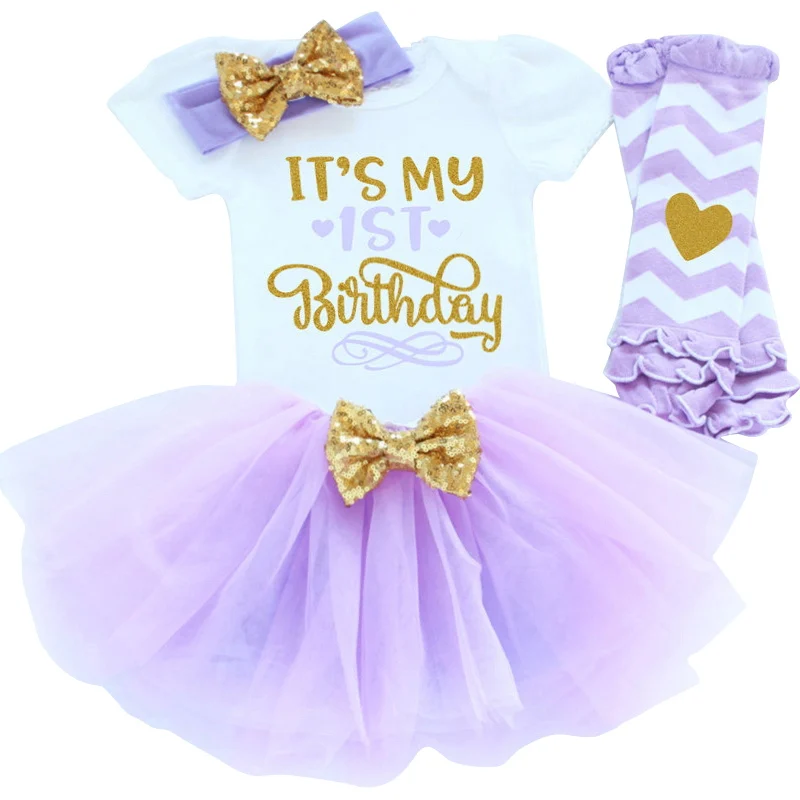 Летние комплекты одежды с юбкой-пачкой на первый день рождения для маленьких девочек детские комбинезоны для маленьких девочек, комплекты одежды для маленьких детей 9-12 месяцев - Цвет: As Picture
