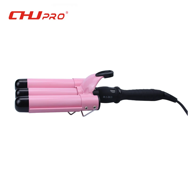 CHJ Curling Iron Triple Barrel Hair Curler Deep Wave 32mm LCD Threebute Curling Iron Big Wave Curling Tongs CHJ Curling Iron Triple Barrel Hair Curler Deep Wave 32mm LCD Threebute Curling Iron Big Wave Curling Tongs